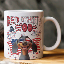 Load image into Gallery viewer, Red White Woof - Personalized Mug Mug HeartfulPaws

