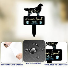 Load image into Gallery viewer, Dog Loss Forever Loved - Personalized Metal Garden Stake Printed Metal Garden Stake HeartfulPaws
