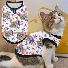 Load image into Gallery viewer, Funny Face Patriotic Star - Personalized Photo Cat Shirt Pet Shirt_2025 HeartfulPaws
