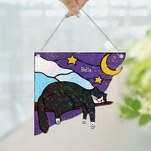 Load image into Gallery viewer, Cat Sleeping - Personalized Window Corner Suncatcher Window Corner Suncatcher HeartfulPaws
