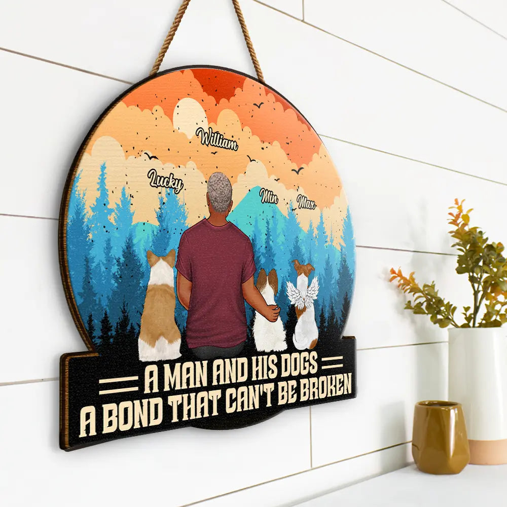 Unbreakable Bond Dog Mom Dog Dad - Personalized Custom Shaped Wood Sign Wood Shaped Sign HeartfulPaws