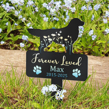 Load image into Gallery viewer, Dog Loss Forever Loved - Personalized Metal Garden Stake Printed Metal Garden Stake HeartfulPaws
