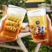 Load image into Gallery viewer, World's Best Dog Dad - Personalized Beer Glass Beer Glass HeartfulPaws

