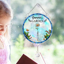 Load image into Gallery viewer, Birth Flower Grandma's Garden - Personalized Rainbow Suncatcher With Crystal Ball Prism Rainbow Suncatcher &amp; Crystal HeartfulPaws
