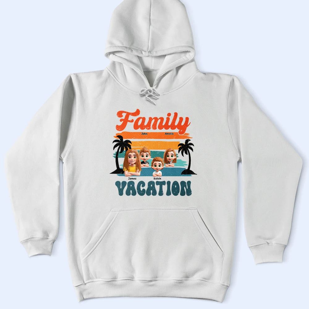 Family Vacation 3D Effect - Personalized T Shirt T-shirt HeartfulPaws
