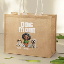 Load image into Gallery viewer, Dog Mom A Girl And Her Dog - Personalized Jute Beach Bag Jute Beach Bag HeartfulPaws
