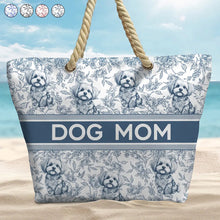 Load image into Gallery viewer, Chinoiserie Toile Dog Cat - Personalized Beach Bag Beach Bag HeartfulPaws
