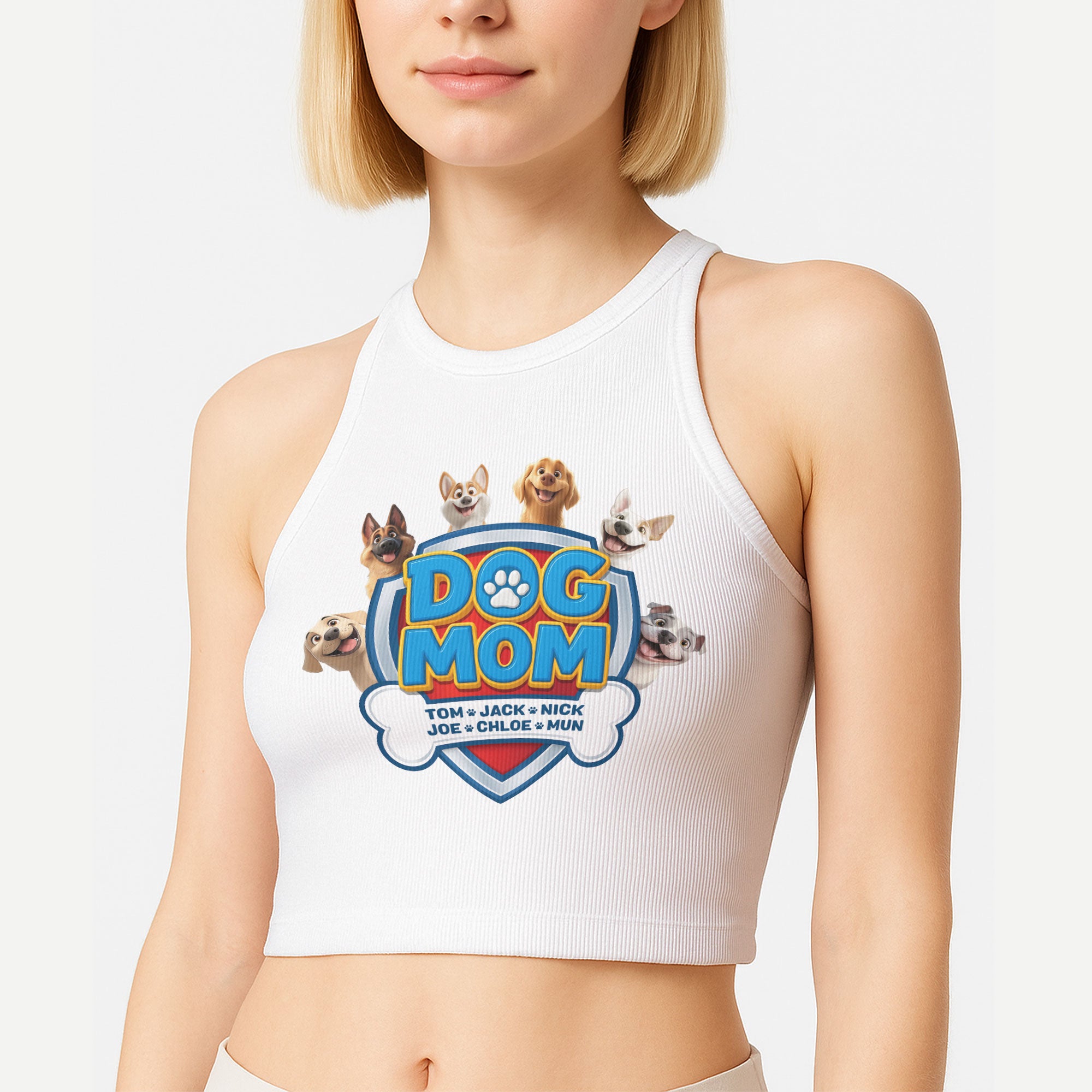 Dog Mom Custom Dog Lover Gift - Custom Crop Tank Top Crop Tank Top HeartfulPaws
