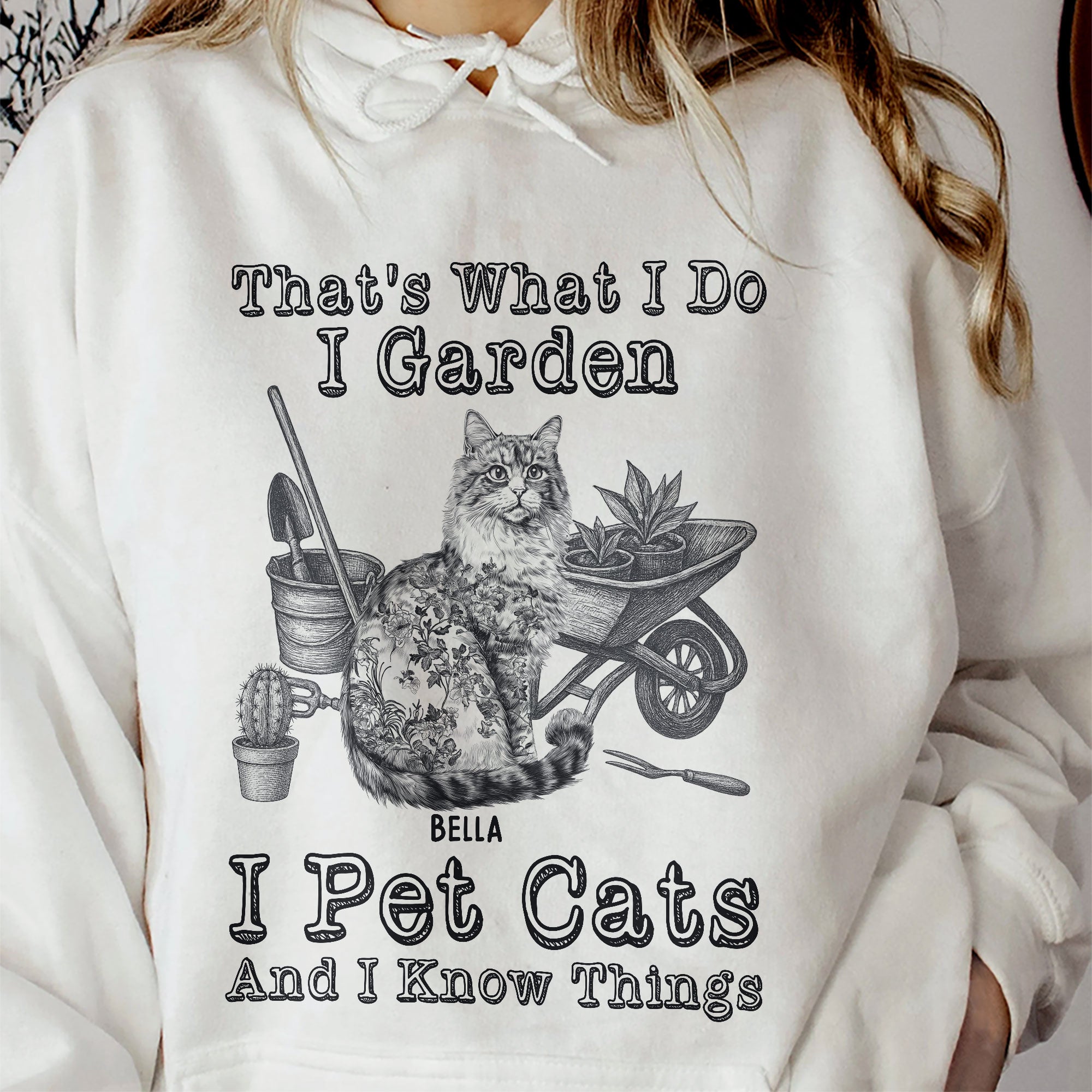 I Garden I Pet Cats - Cat Toile De Jouy Style - Personalized Shirt Shirt HeartfulPaws