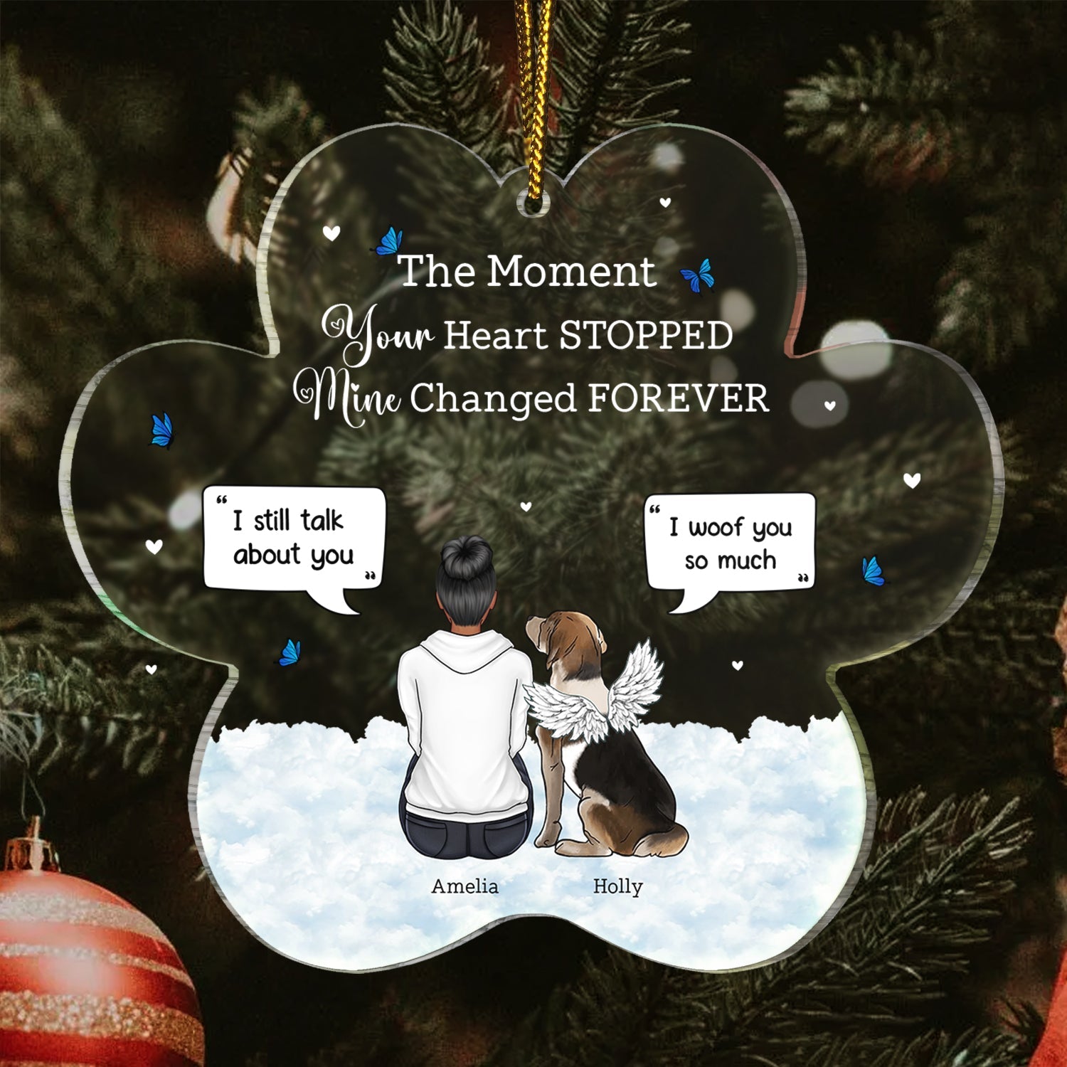You Were My Favorite Hello And Hardest Goodbye - Christmas Memorial Gift - Personalized Custom Shaped Acrylic Ornament Acrylic Ornament HeartfulPaws