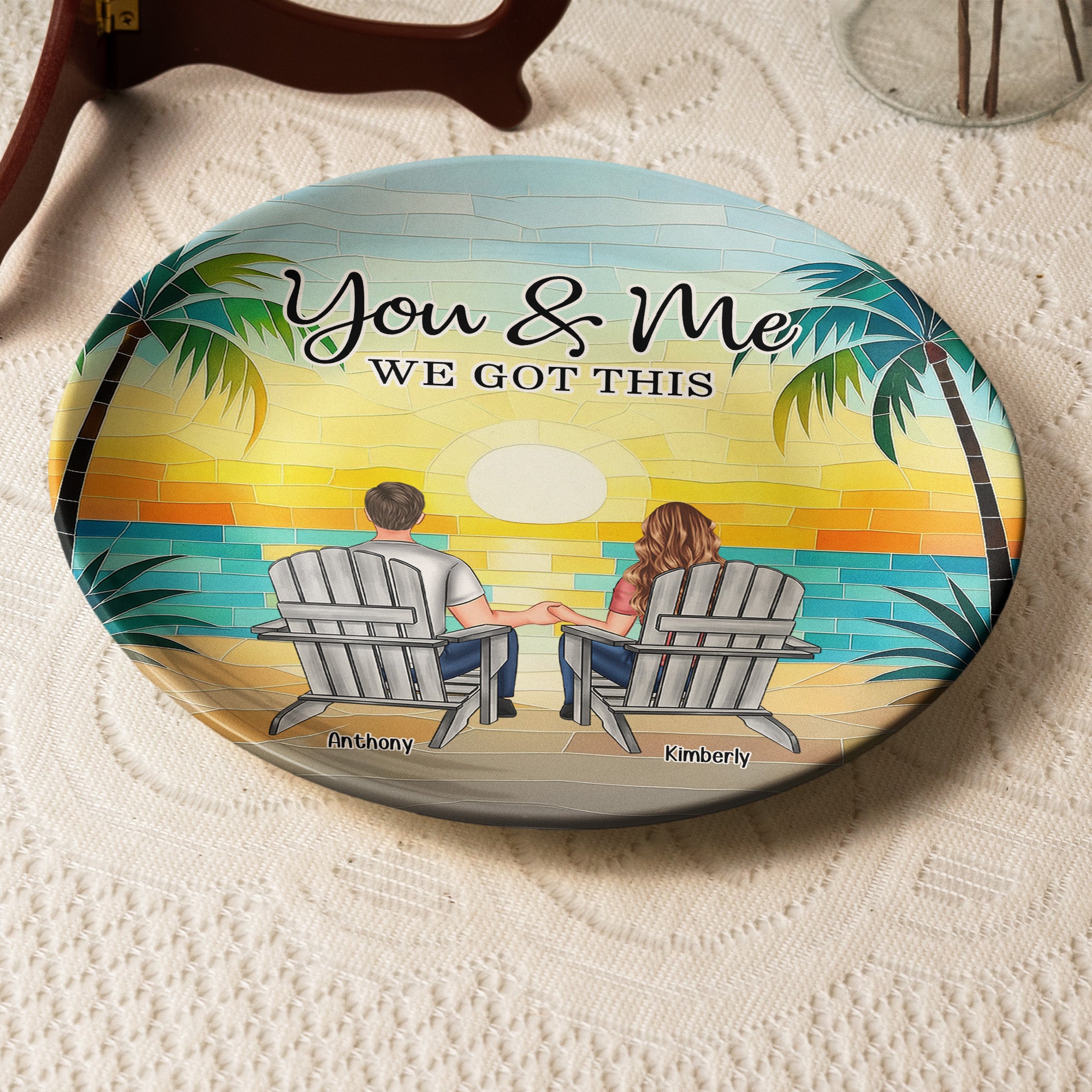 Mosaic Style You & Me We Got This New Version - Personalized Ceramic Plate Ceramic Plate HeartfulPaws