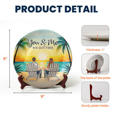 Load image into Gallery viewer, Mosaic Style You &amp; Me We Got This New Version - Personalized Ceramic Plate Ceramic Plate HeartfulPaws
