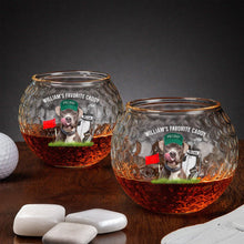 Load image into Gallery viewer, Favorite Caddy For Golfers - Custom Pet Photo, Dog Lovers - Personalized Photo Golf Whiskey Glass Golf Whiskey Glass HeartfulPaws
