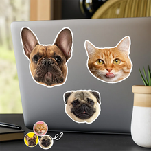 Load image into Gallery viewer, Custom Photo Dog Cat Pet Portrait - Personalized Custom Cutout Vinyl Sticker Custom Cutout Vinyl Sticker HeartfulPaws
