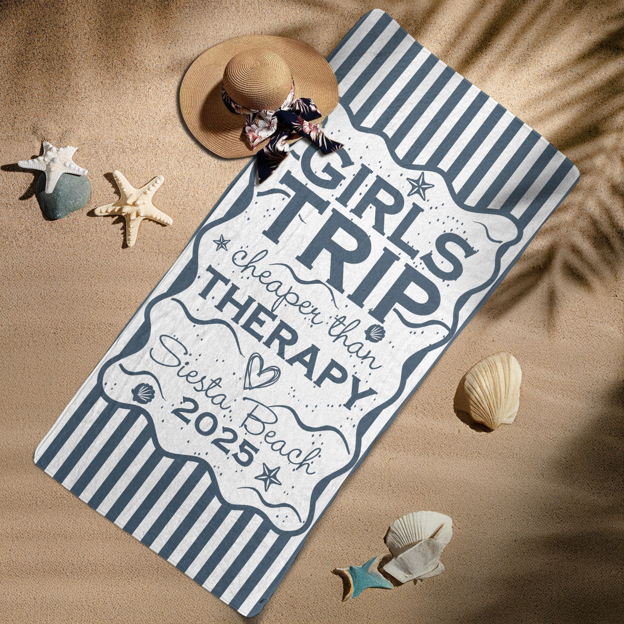 Custom Name Family Trip Girls Trip Vacation - Personalized Quick-Dry Beach Towel Quick-Dry Beach Towel HeartfulPaws