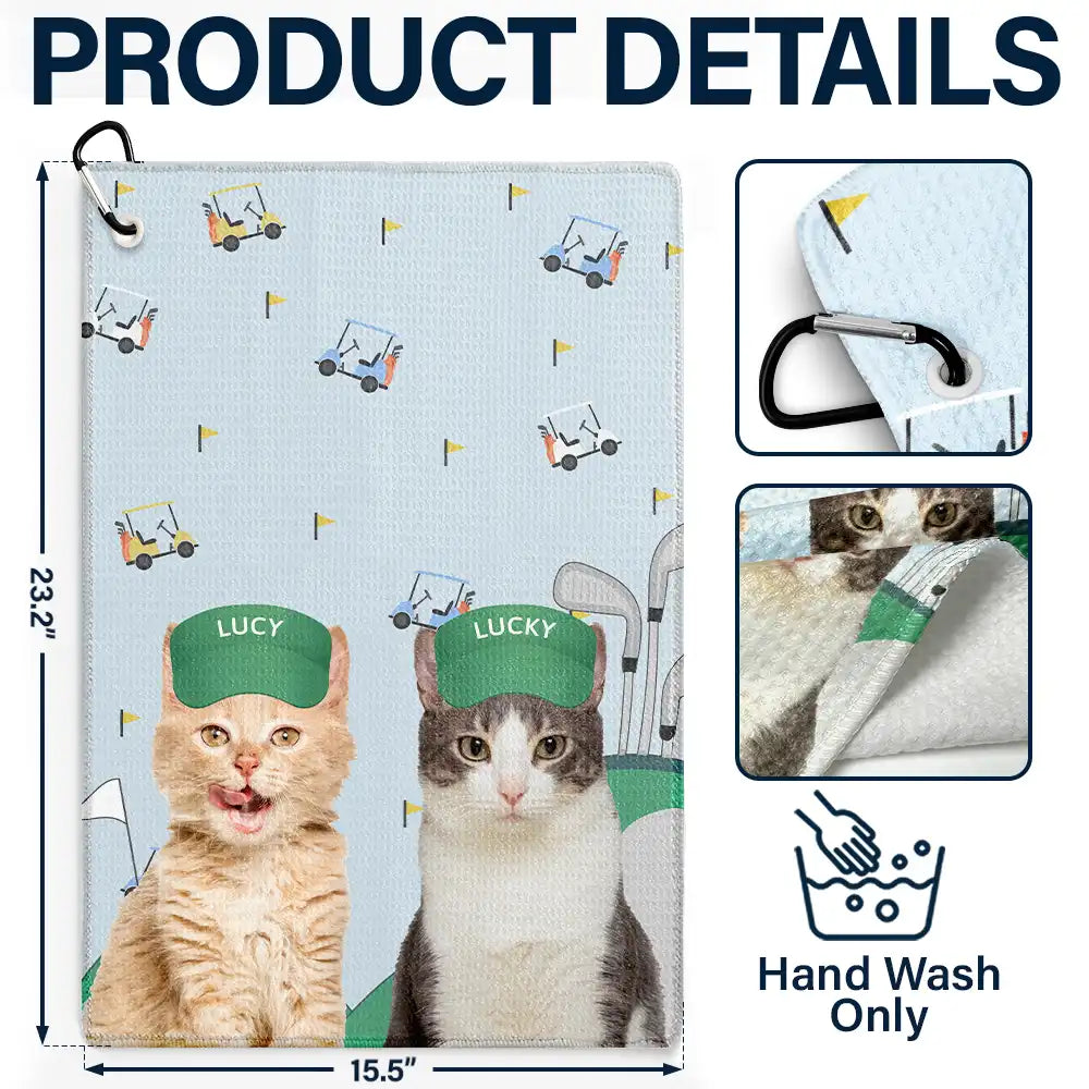 Custom Photo Funny Dog Cat - Personalized Golf Towel Golf Towel HeartfulPaws