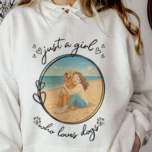 Load image into Gallery viewer, Just A Girl Who Loves Dogs Cartoon Version - Personalized Photo Shirt Shirt HeartfulPaws
