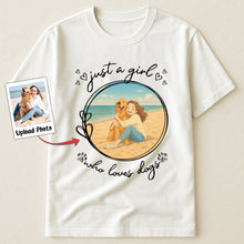 Load image into Gallery viewer, Just A Girl Who Loves Dogs Cartoon Version - Personalized Photo Shirt Shirt HeartfulPaws

