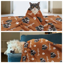 Load image into Gallery viewer, Custom Photo Pet Dog Cat Face Sidelong - Personalized Pet Blanket Pet Blanket HeartfulPaws
