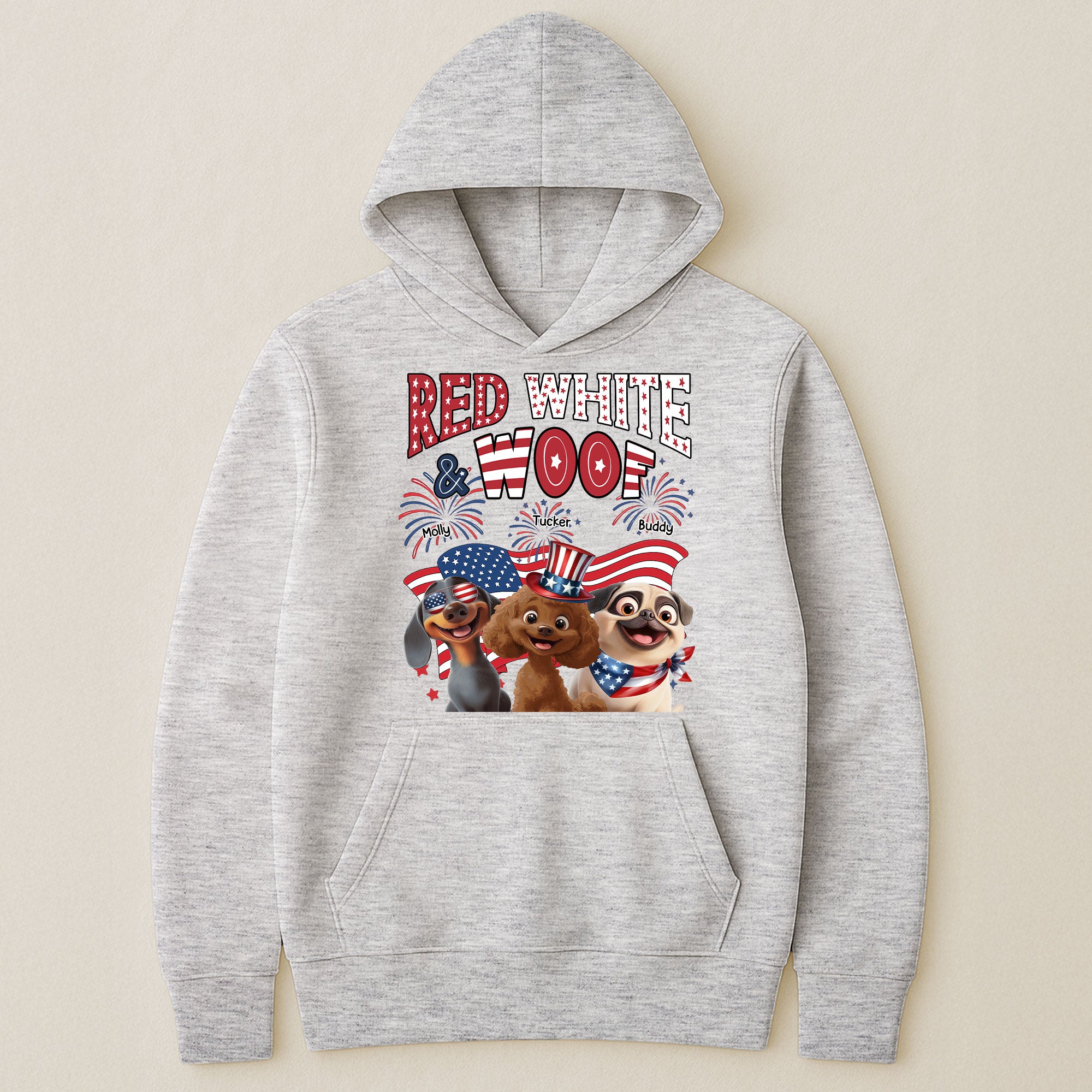 Red White Woof - Personalized Shirt Shirt HeartfulPaws