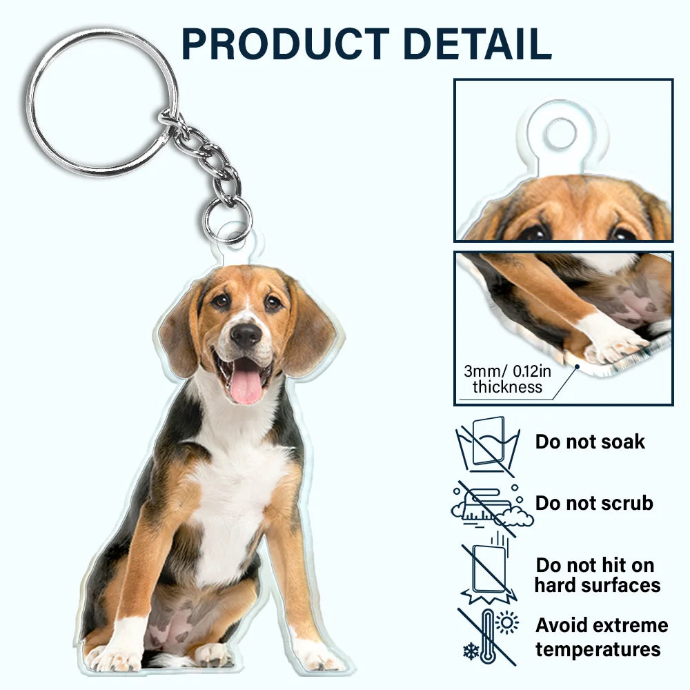Custom Photo Every Day Is Brighter With My Furry Friend By My Side - Personalized Cutout Acrylic Keychain Acrylic Keychain HeartfulPaws