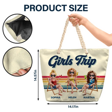 Load image into Gallery viewer, Girls Trip Besties Beach Vacation - Personalized Beach Bag Beach Bag HeartfulPaws
