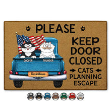 Load image into Gallery viewer, Cats Planning Escape Truck - Personalized Doormat Doormat HeartfulPaws
