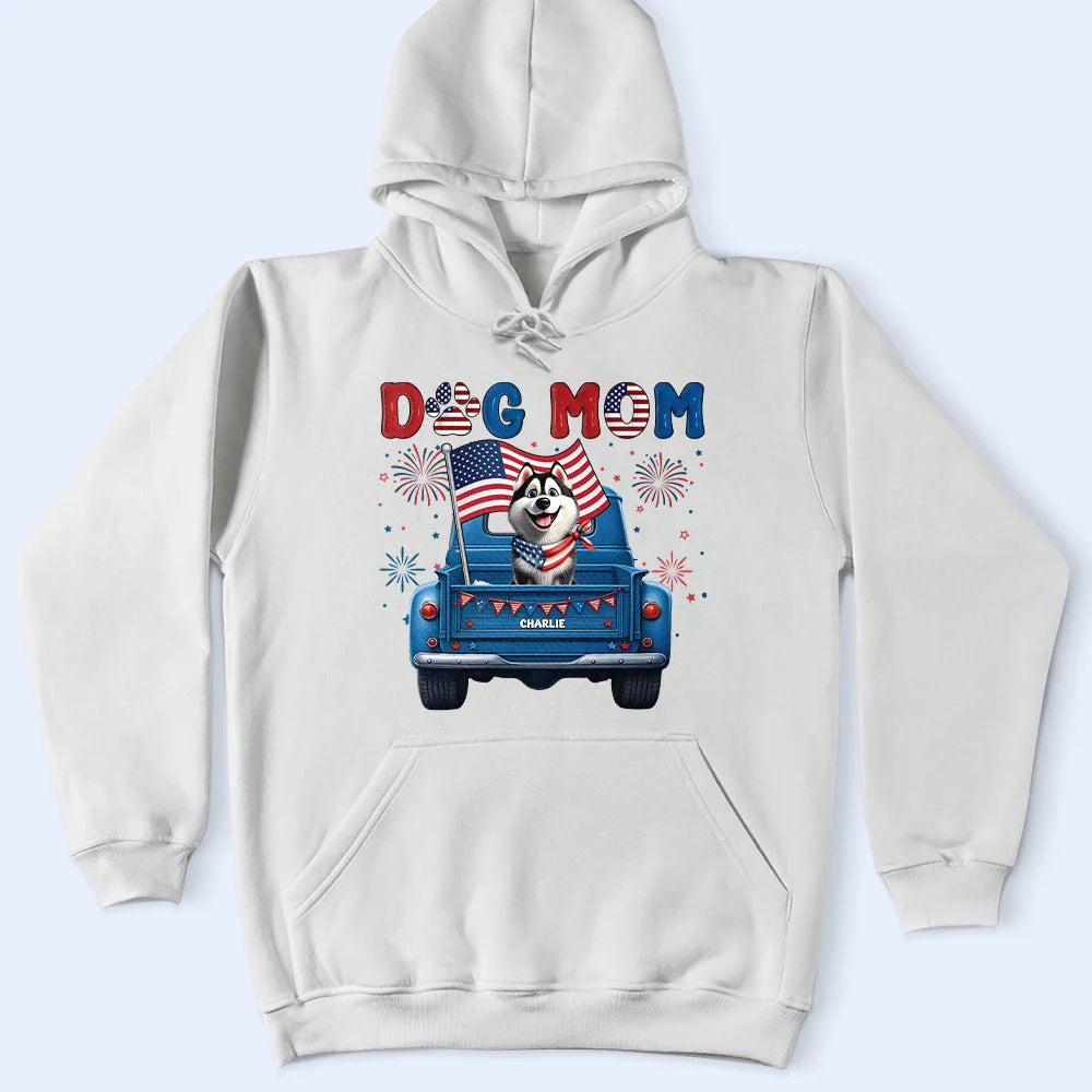 Stars & Stripes Dog Mom Dog Dad - Personalized T Shirt T-shirt HeartfulPaws