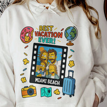 Load image into Gallery viewer, Best Vacation Ever Simpsonized Portrait - Personalized Photo Shirt Shirt HeartfulPaws
