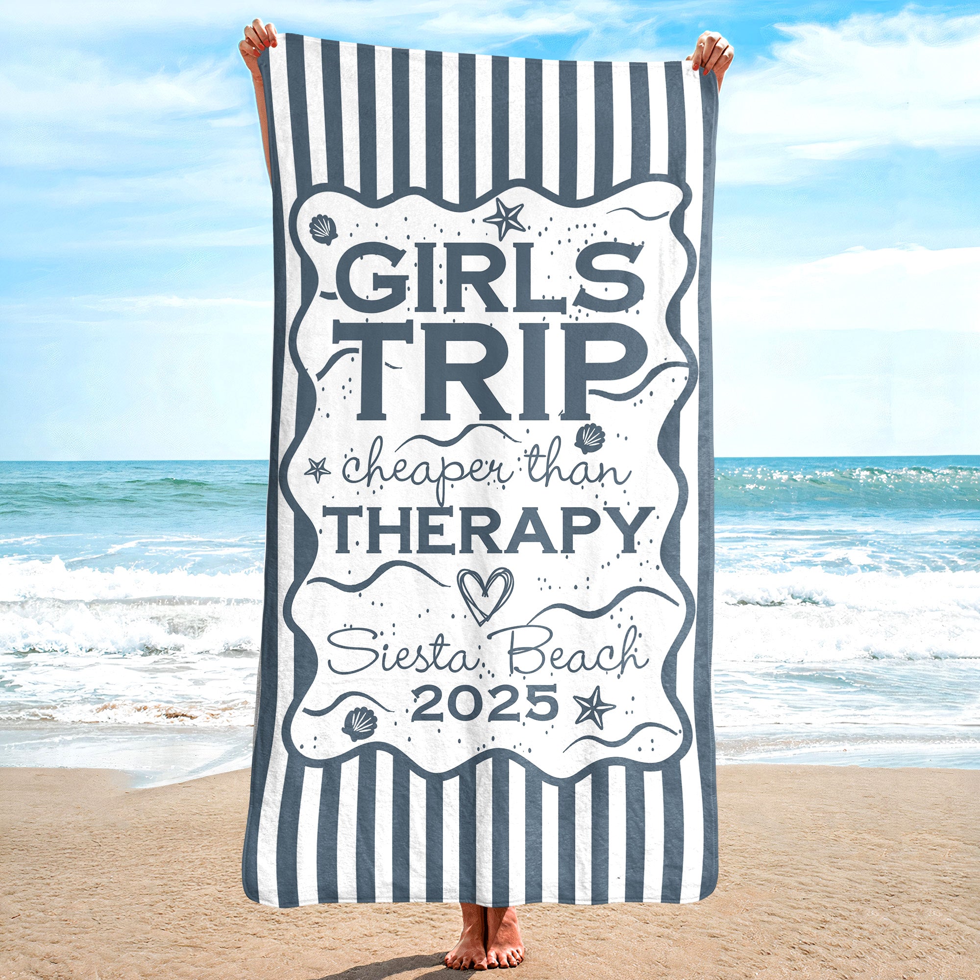 Custom Name Family Trip Girls Trip Vacation - Personalized Quick-Dry Beach Towel Quick-Dry Beach Towel HeartfulPaws