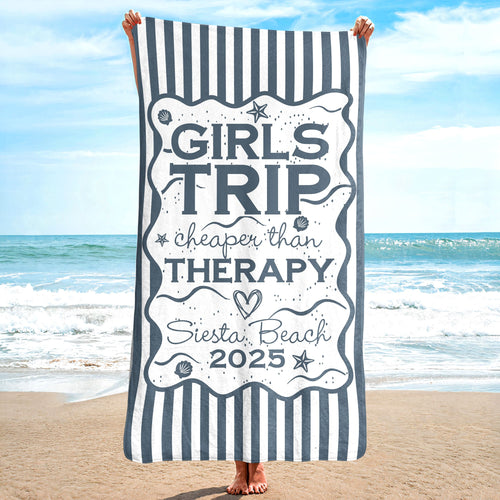 Custom Name Family Trip Girls Trip Vacation - Personalized Quick-Dry Beach Towel Quick-Dry Beach Towel HeartfulPaws