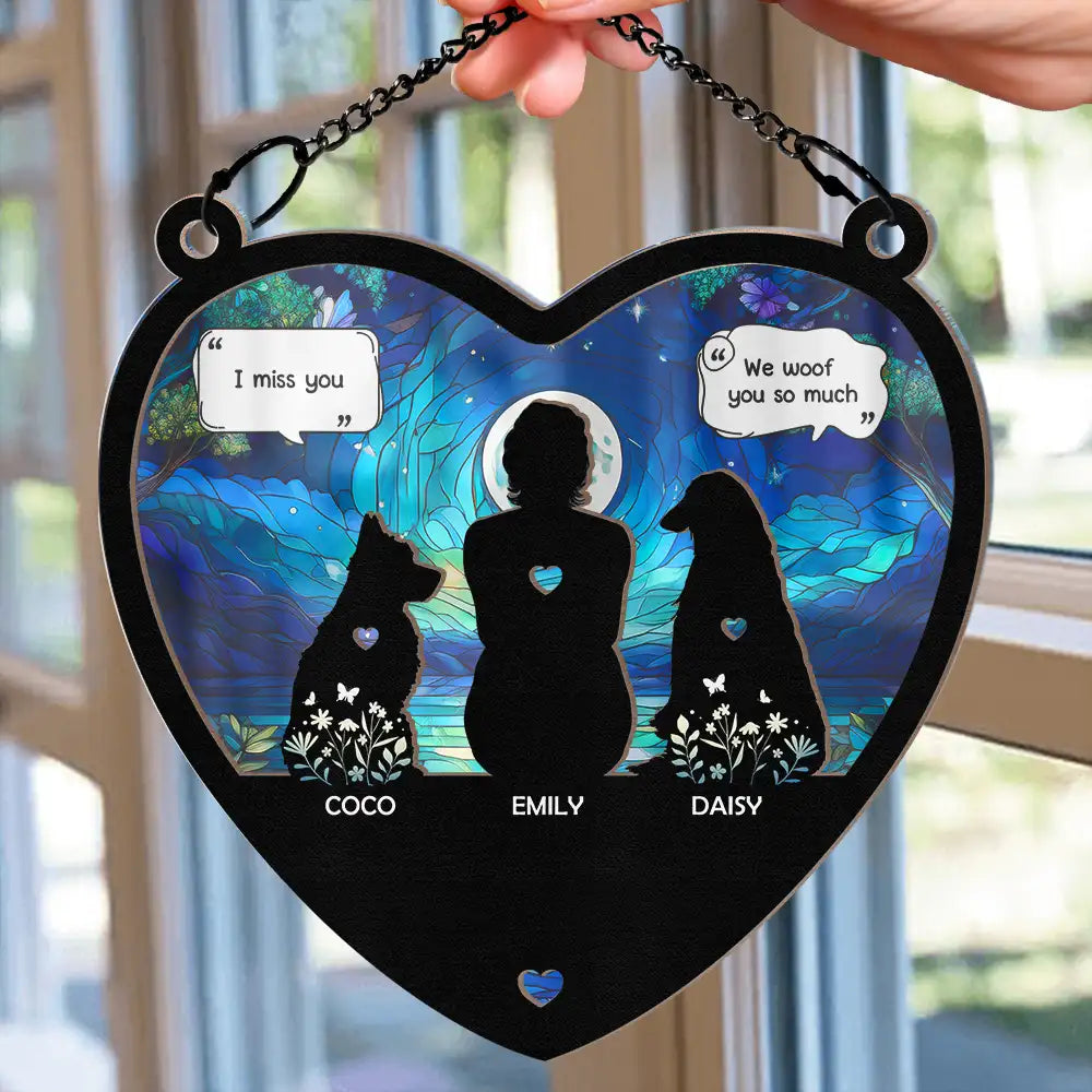 I Miss You I Know Pet Lovers Memorial Pet - Personalized Window Hanging Suncatcher Ornament Window Hanging Suncatcher HeartfulPaws