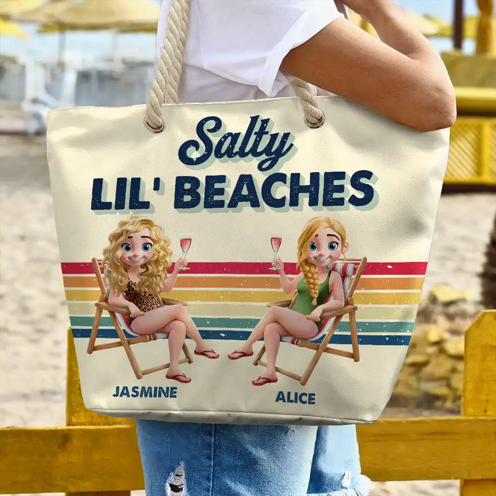 Girls Trip Besties Beach Vacation - Personalized Beach Bag Beach Bag HeartfulPaws