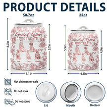 Load image into Gallery viewer, Spoiled Rotten Dog Treats Chinoiserie Toile Dog - Personalized Cookie Jar Cookie Jar HeartfulPaws
