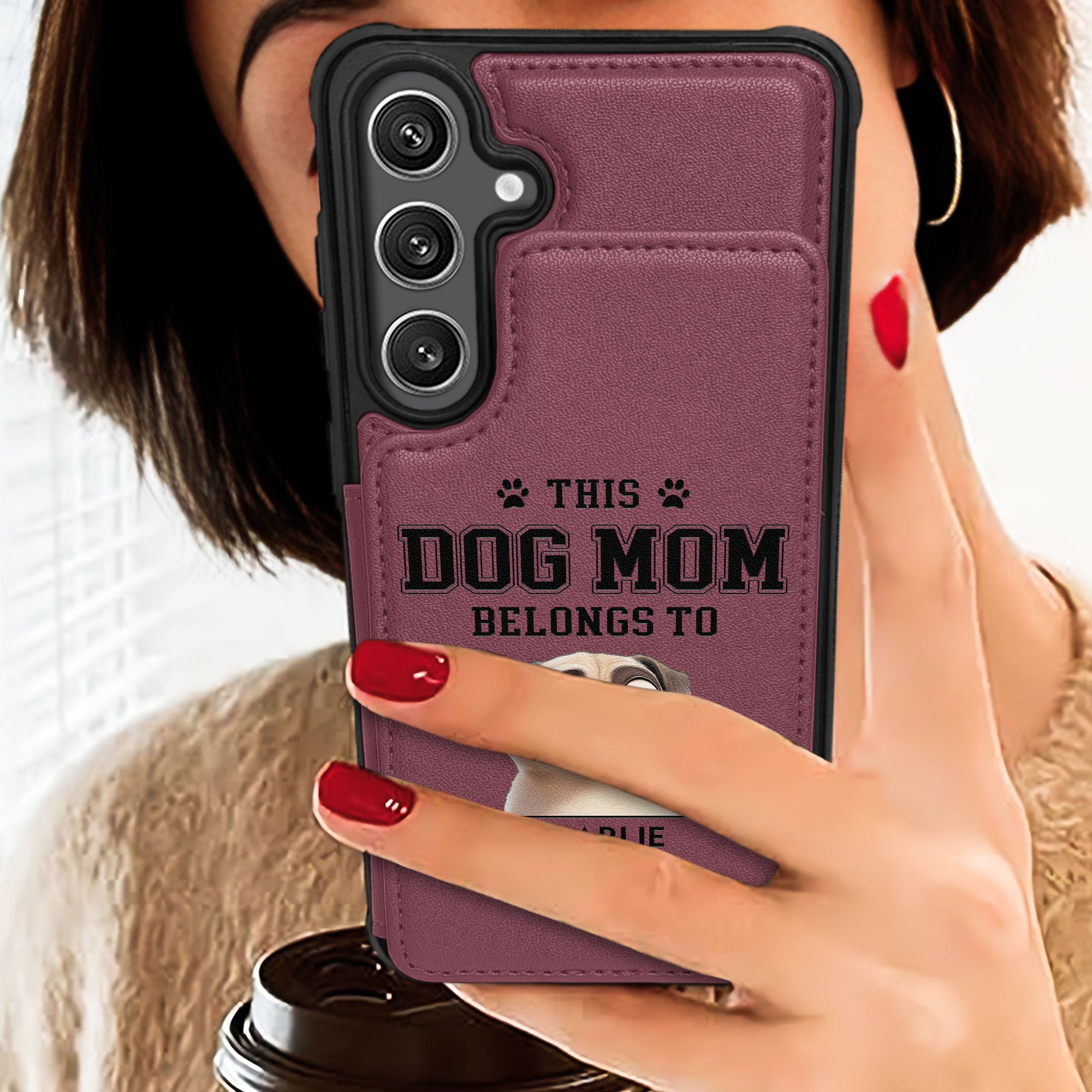Dog Mom - Personalized Leather Flip Wallet Phone Case Leather Flip Wallet Phone Case HeartfulPaws