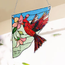 Load image into Gallery viewer, Birds And Flowers - Personalized Window Corner Suncatcher Window Corner Suncatcher HeartfulPaws
