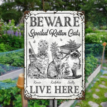 Load image into Gallery viewer, Spoiled Rotten Cats - Personalized Metal Sign Metal Sign HeartfulPaws
