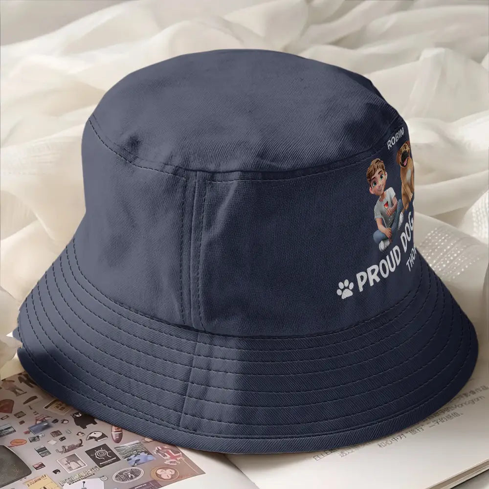 Proud Dog Mom Dog Dad - Personalized Bucket Hat Bucket Hat HeartfulPaws