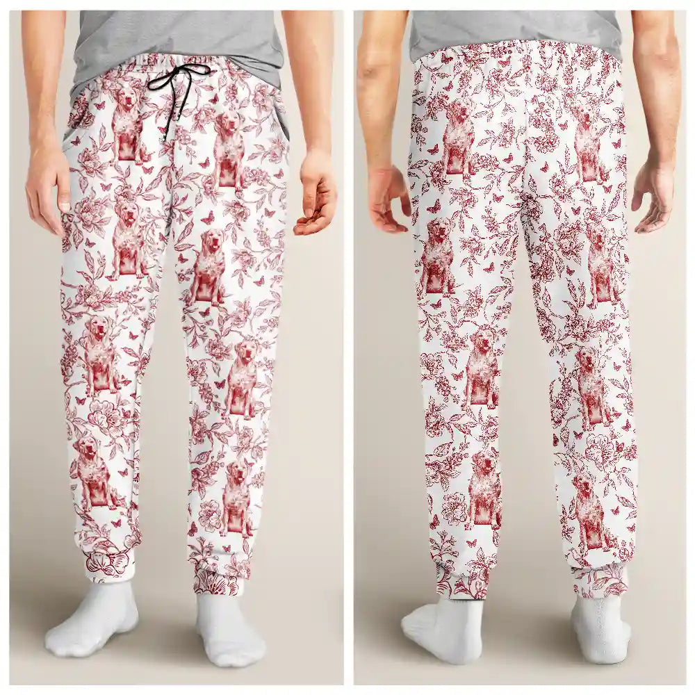 Chinoiserie Toile Dog - Personalized Pajama Pants Pajama Pants HeartfulPaws