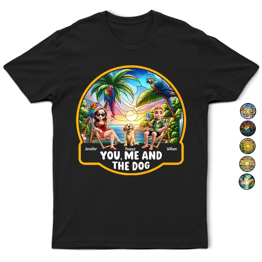 Beach You, Me And The Dog - Personalized T Shirt T-shirt HeartfulPaws