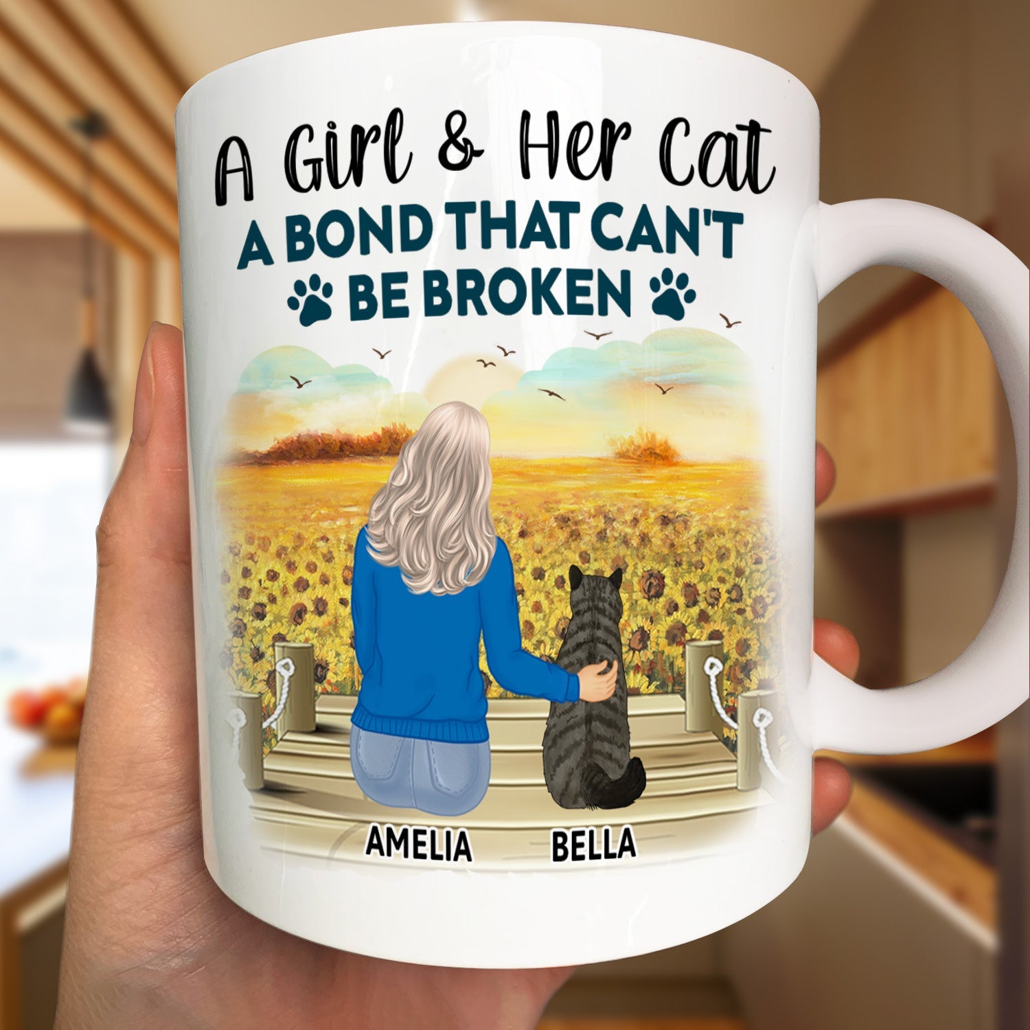 A Bond That Can't Be Broken - Gift For Cat Lovers, Cat Mom, Cat Dad - Personalized Mug Mug HeartfulPaws