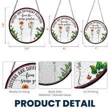 Load image into Gallery viewer, Flowers From Same Garden - Personalized Stained Glass Window Hanging Suncatcher Stained Glass Window Hanging Suncatcher HeartfulPaws
