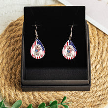 Load image into Gallery viewer, American Flag Dog Lovers - Personalized Acrylic Earrings Acrylic Earrings HeartfulPaws
