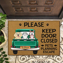 Load image into Gallery viewer, Cats Planning Escape Truck - Personalized Doormat Doormat HeartfulPaws
