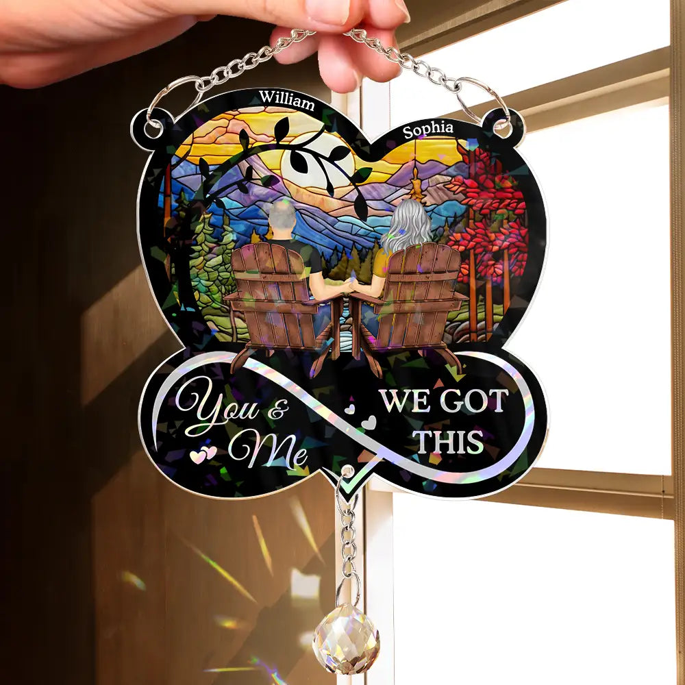 From Our First Kiss Till Our Last Breath - Personalized Rainbow Suncatcher With Crystal Ball Prism Rainbow Suncatcher & Crystal HeartfulPaws
