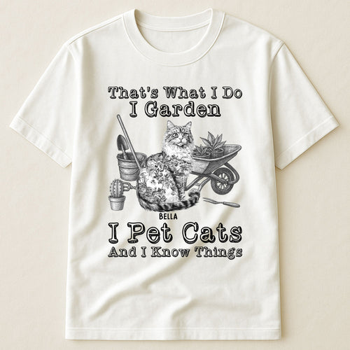 I Garden I Pet Cats - Cat Toile De Jouy Style - Personalized Shirt Shirt HeartfulPaws