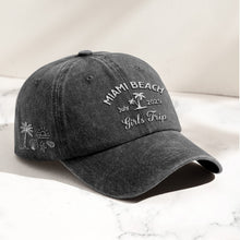 Load image into Gallery viewer, Custom Name Family Trip Girls Trip Vacation - Personalized Embroidered Distressed Hat Embroidered Distressed Hat HeartfulPaws
