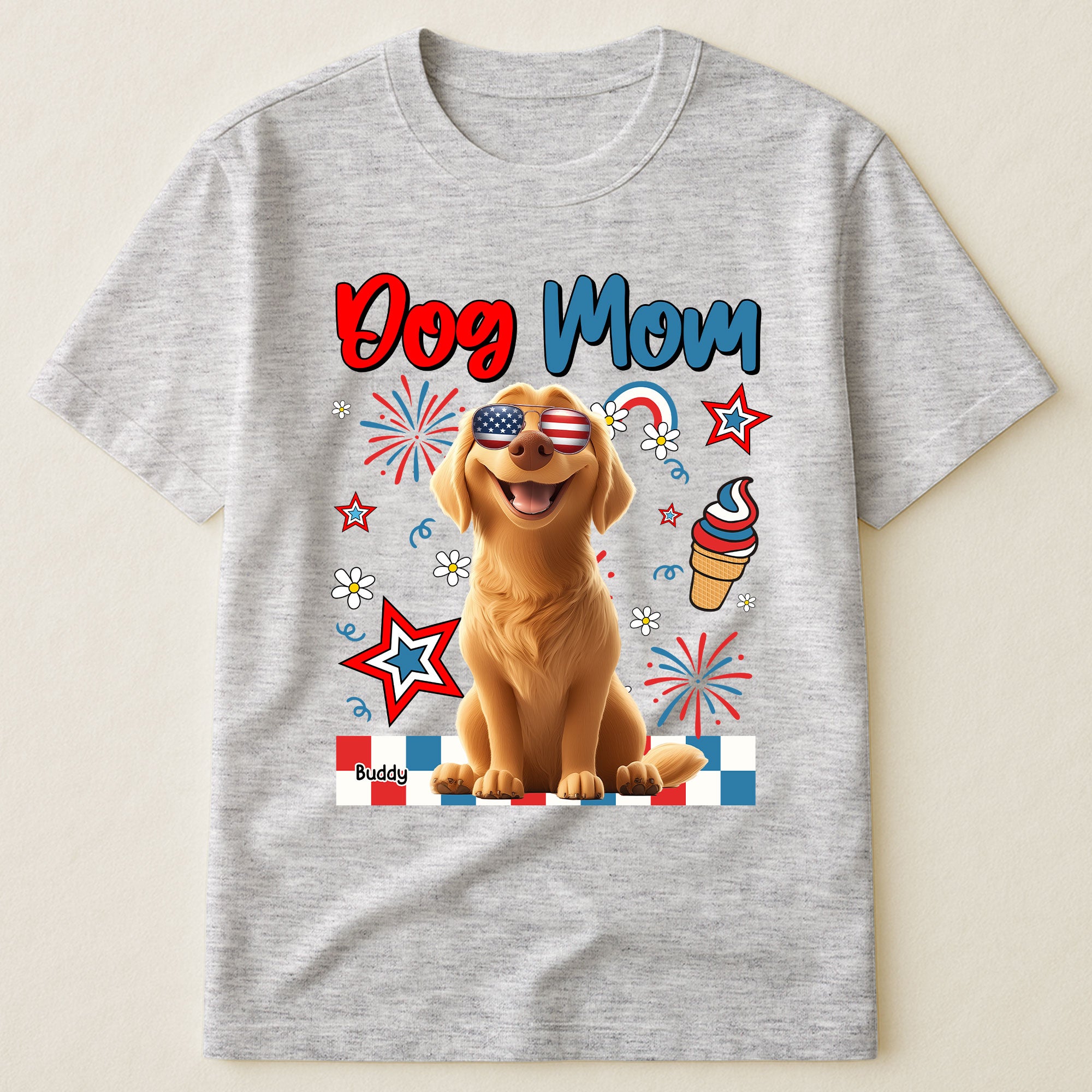 Dog Mom - Independence Day - Personalized Shirt Shirt HeartfulPaws