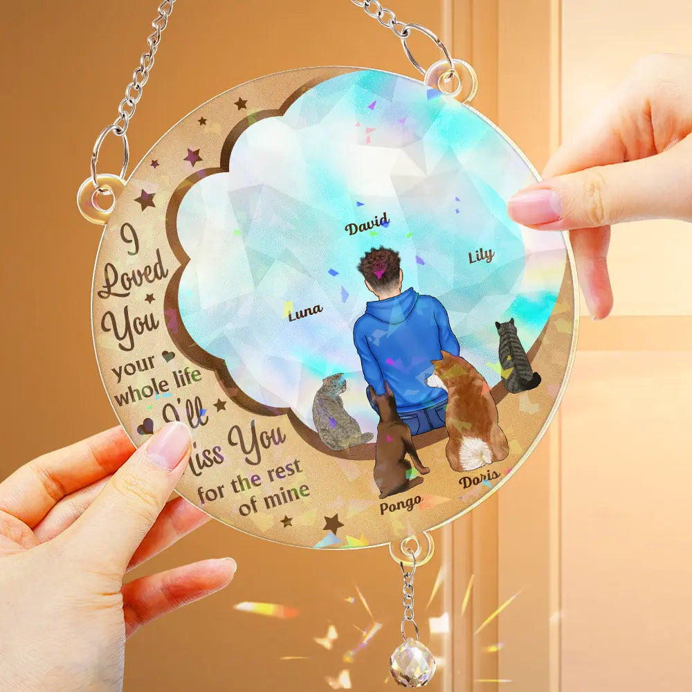 I'll Miss You For The Rest Of Mine - Personalized Rainbow Suncatcher With Crystal Ball Prism Rainbow Suncatcher & Crystal HeartfulPaws