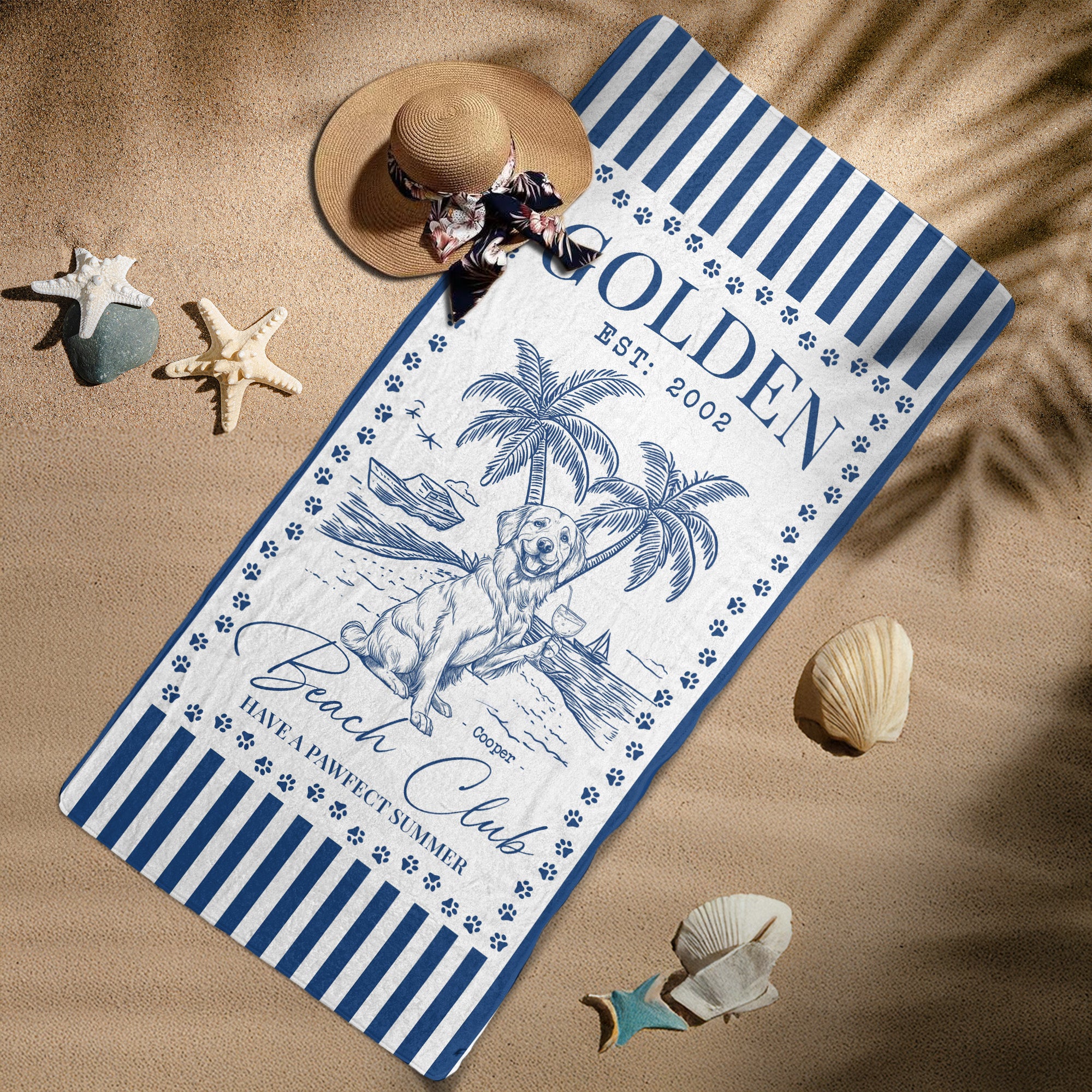 Dog Beach Club - Personalized Quick-Dry Beach Towel Quick-Dry Beach Towel HeartfulPaws